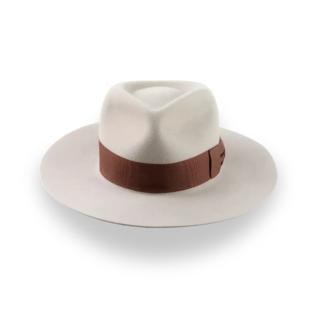 Custom Crafted Beige Flat Brim Fedora Hat | The Rusty 11 - Agnoulita Hats 6 