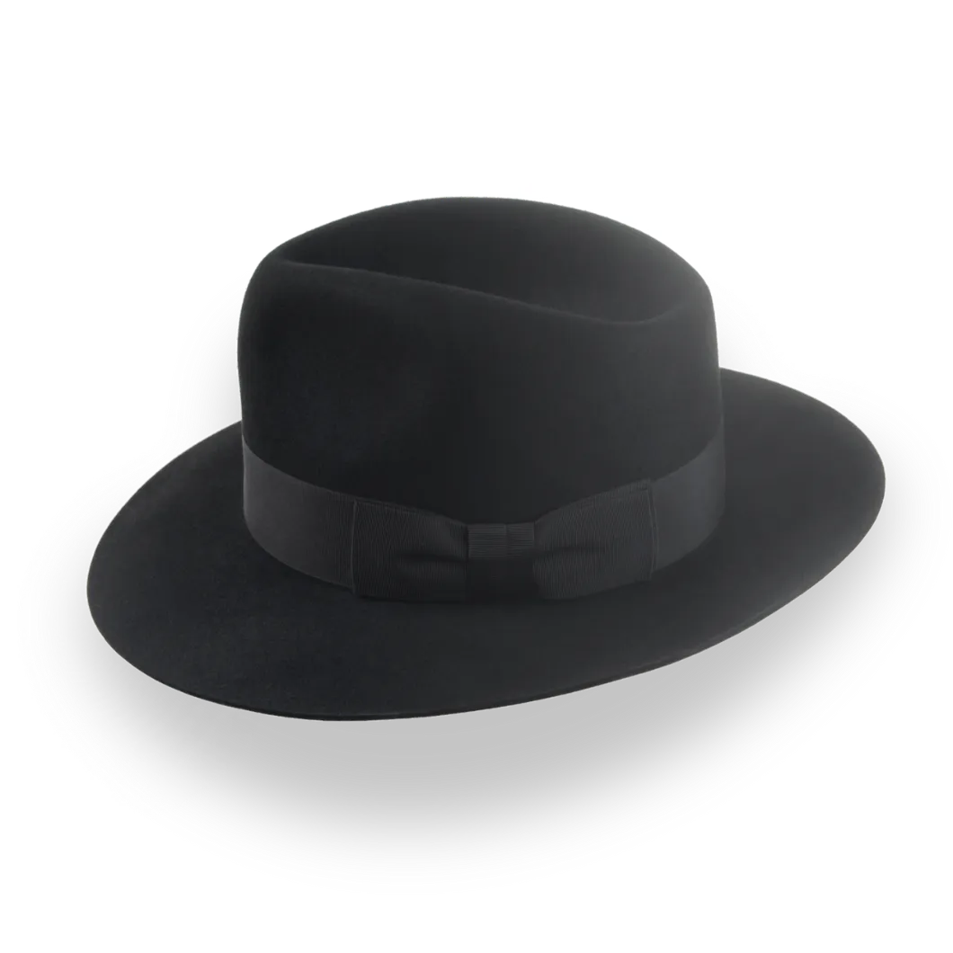 Custom Crafted Black Beaver Felt Fedora | The Regent - Agnoulita Hats 2 