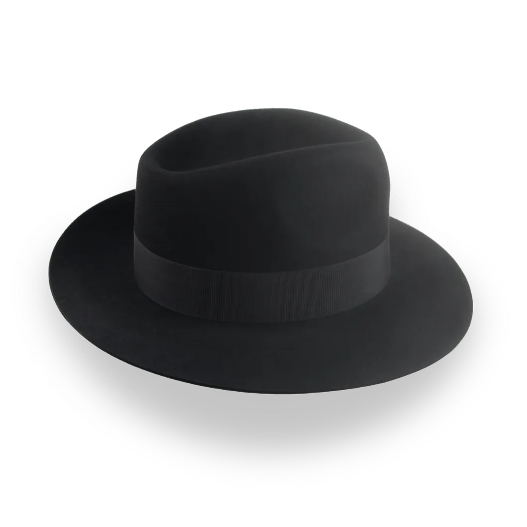 Custom Crafted Black Beaver Felt Fedora | The Regent - Agnoulita Hats 5 