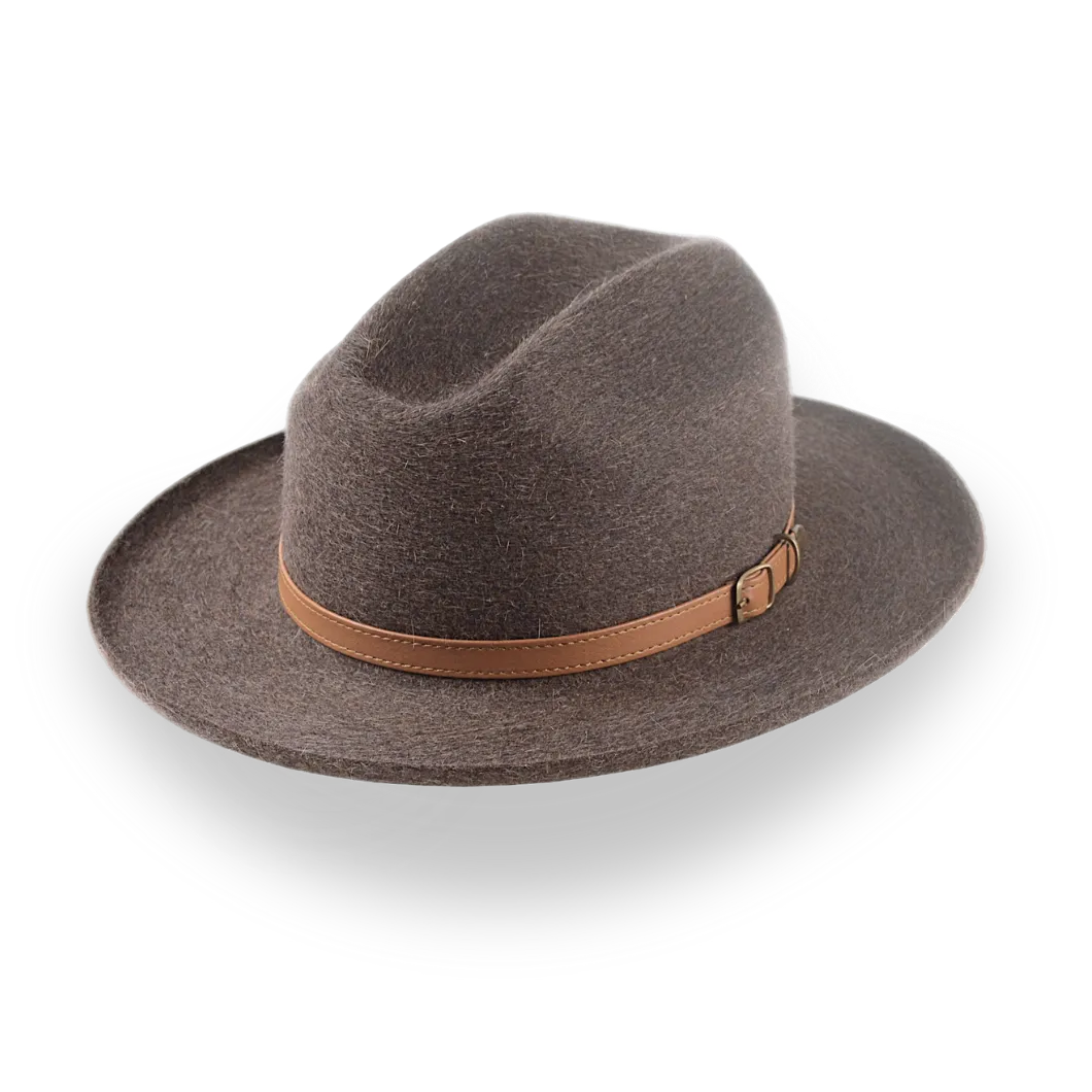 Custom Crafted Open Road Fedora in Mélange Fur Felt | The Tatooine - Agnoulita Hats 1 