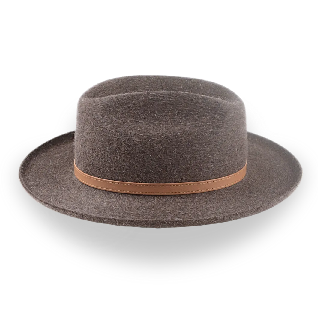 Custom Crafted Open Road Fedora in Mélange Fur Felt | The Tatooine - Agnoulita Hats 5 