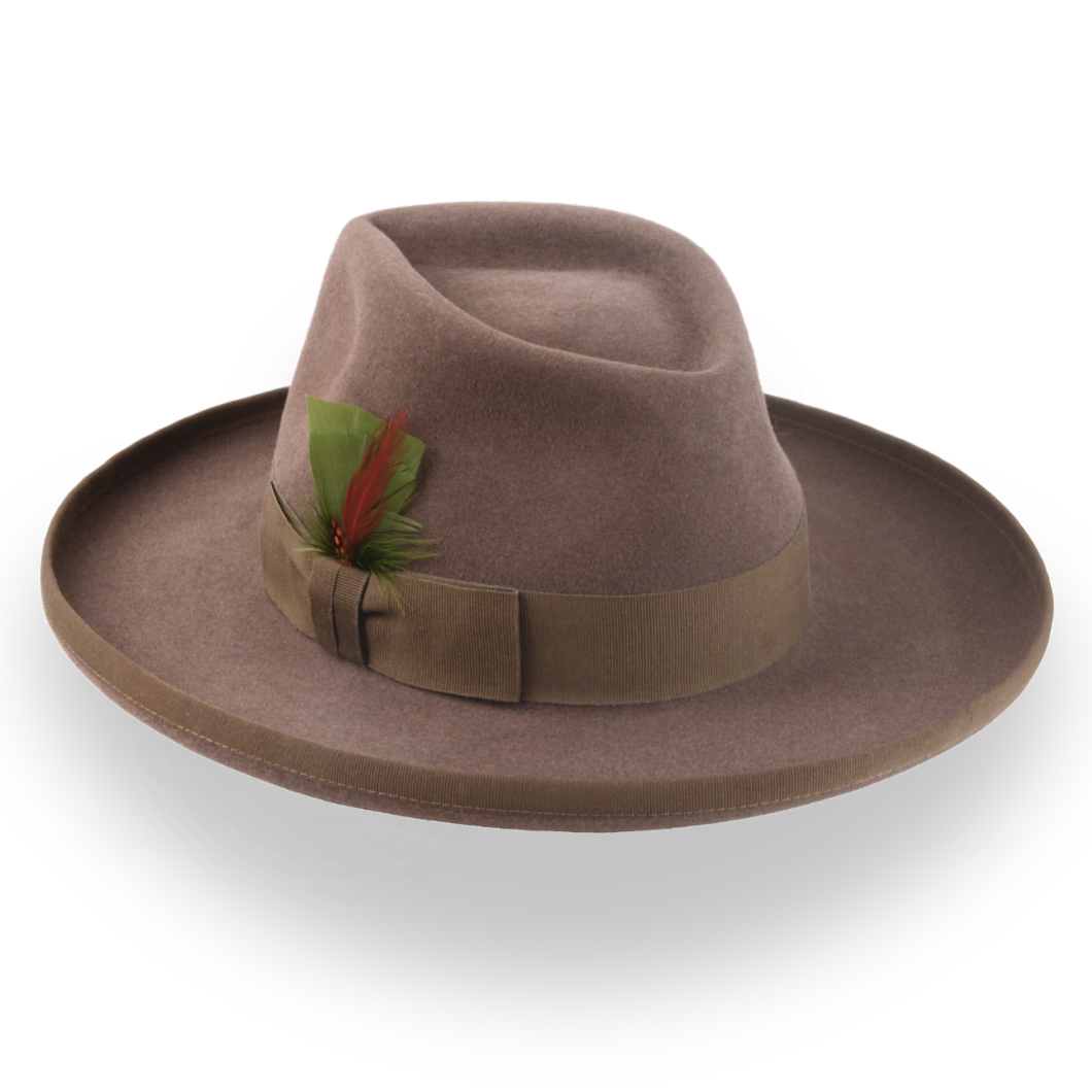 フランコ|濃い灰褐色の広つば中折れ帽 – Agnoulita Hats フランコ|濃い灰褐色の広つば中折れ帽 – Agnoulita Hats