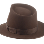 The TONY | Agnoulita Custom Handmade Hats Agnoulita Hats 3 | Men's Fedora, Rabbit fur felt, Teardrop, Umber Brown
