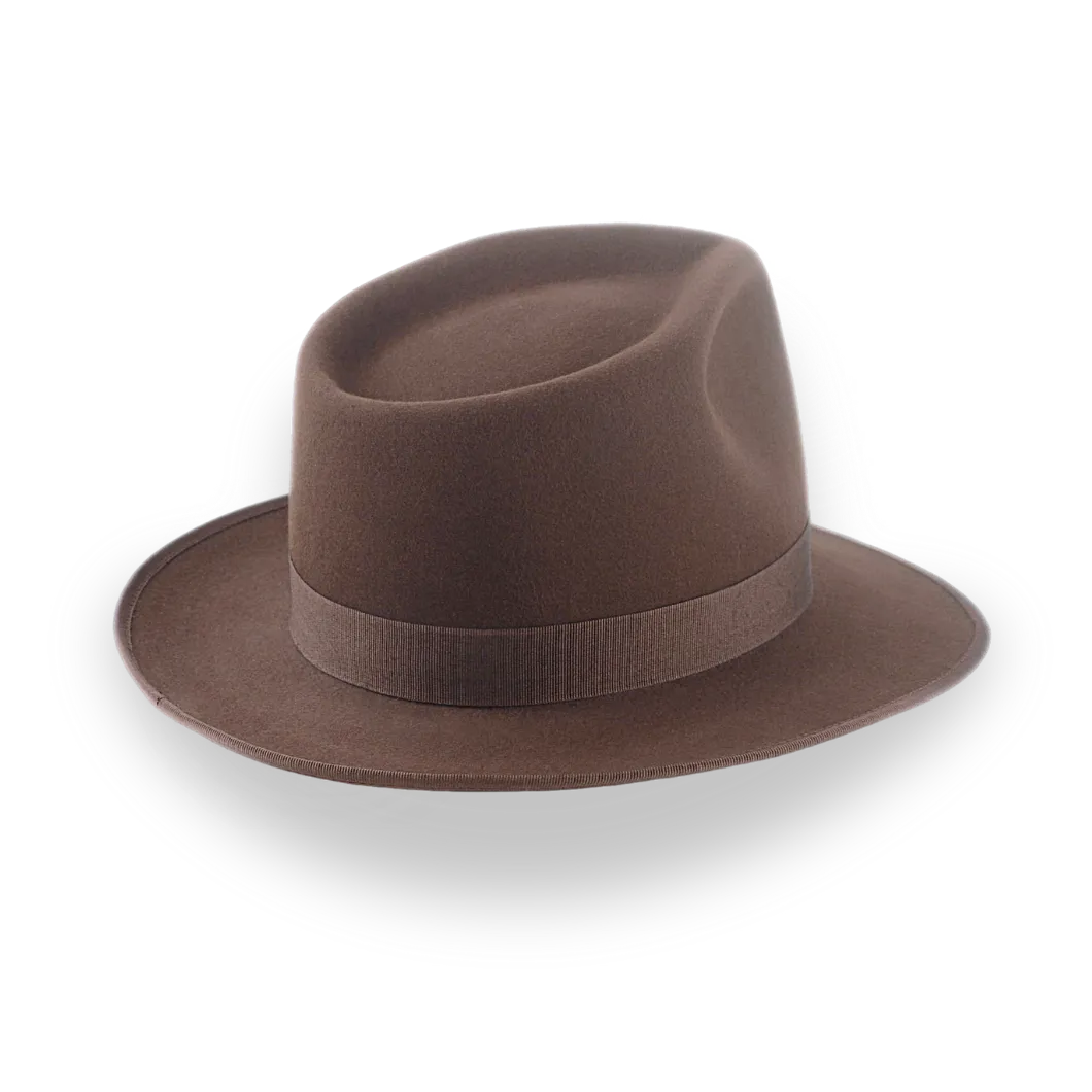 Customizable Brown Fedora Hat Mens for Unique Style | The Tony - Agnoulita Hats 4 