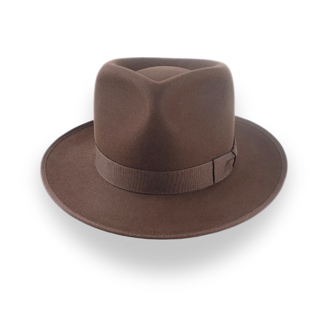 Customizable Brown Fedora Hat Mens for Unique Style | The Tony - Agnoulita Hats 6 