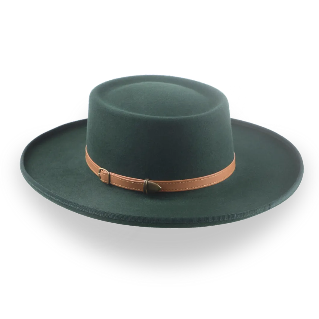Buckle Trim Cowboy Hat Gambler Style Cowboy Hat - Black Wool  display picture 1