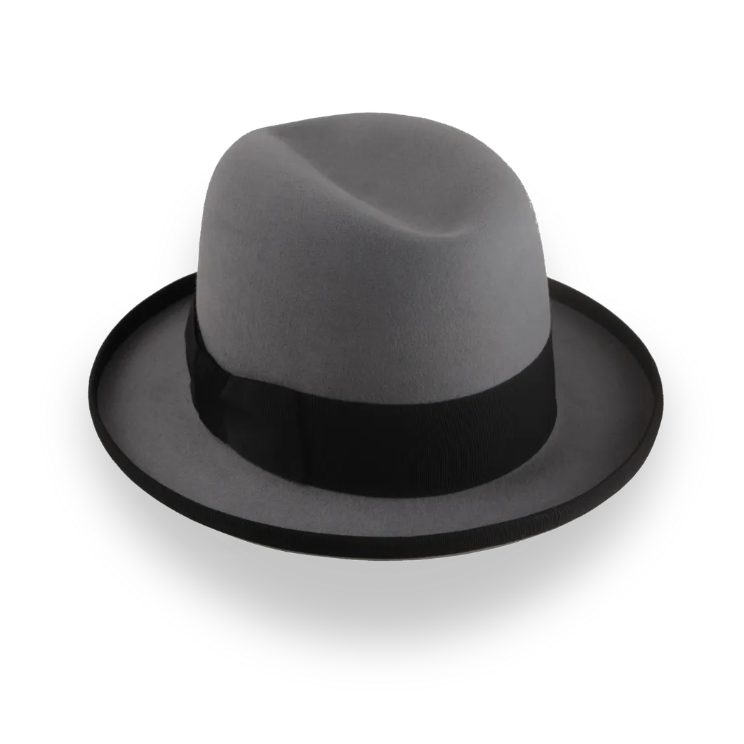Customizable Grey Fur Felt Poirot Homburg Hat | The Cerebelle - Agnoulita Hats 3 