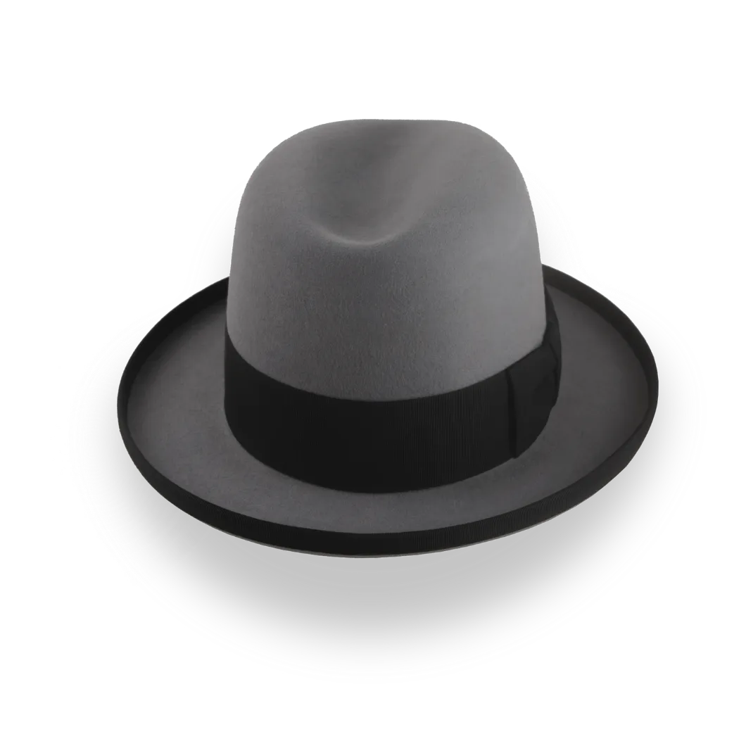 Customizable Grey Fur Felt Poirot Homburg Hat | The Cerebelle - Agnoulita Hats 6 