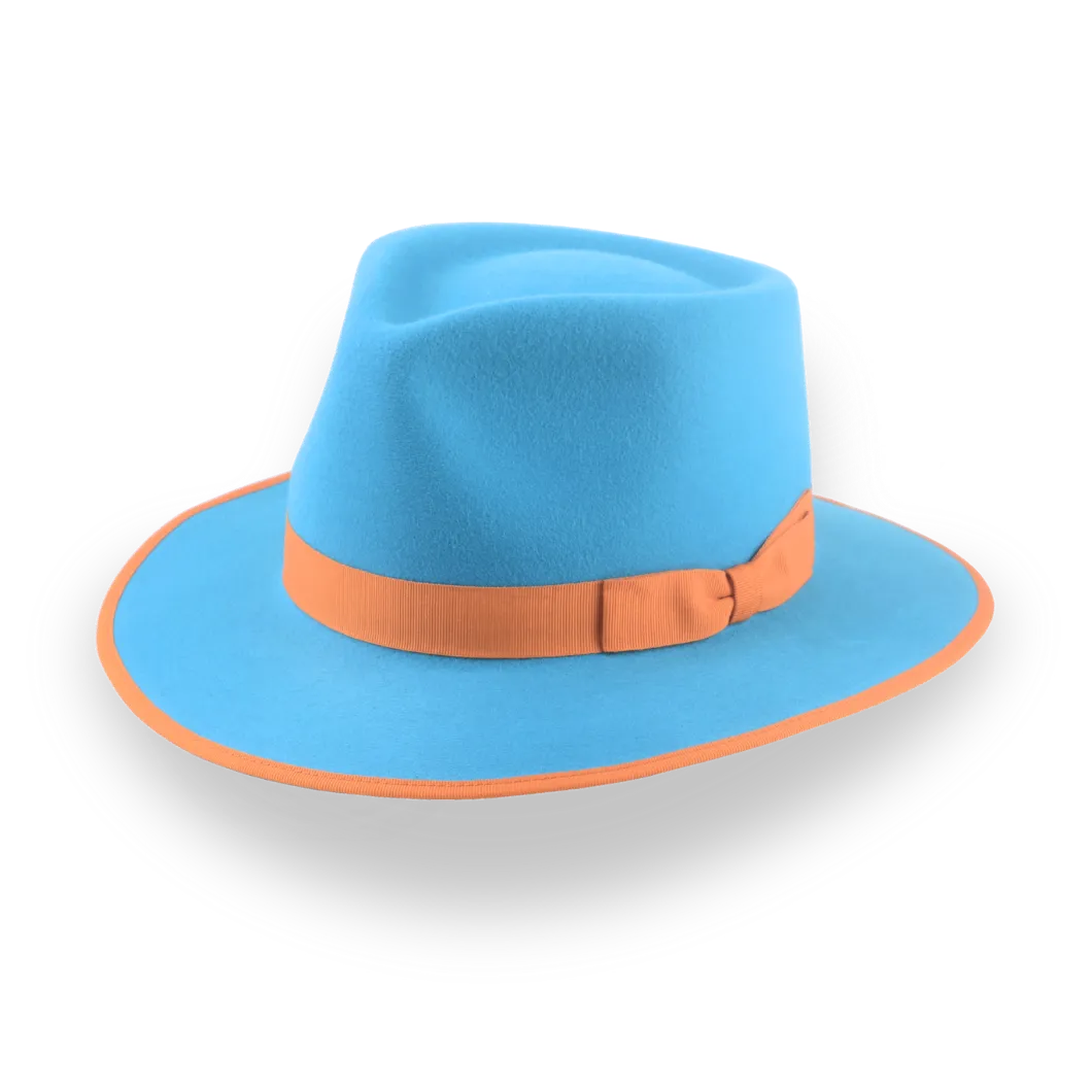 Customizable Sky Blue Fedora with Classic Design | The Equinox - Agnoulita Hats 1 