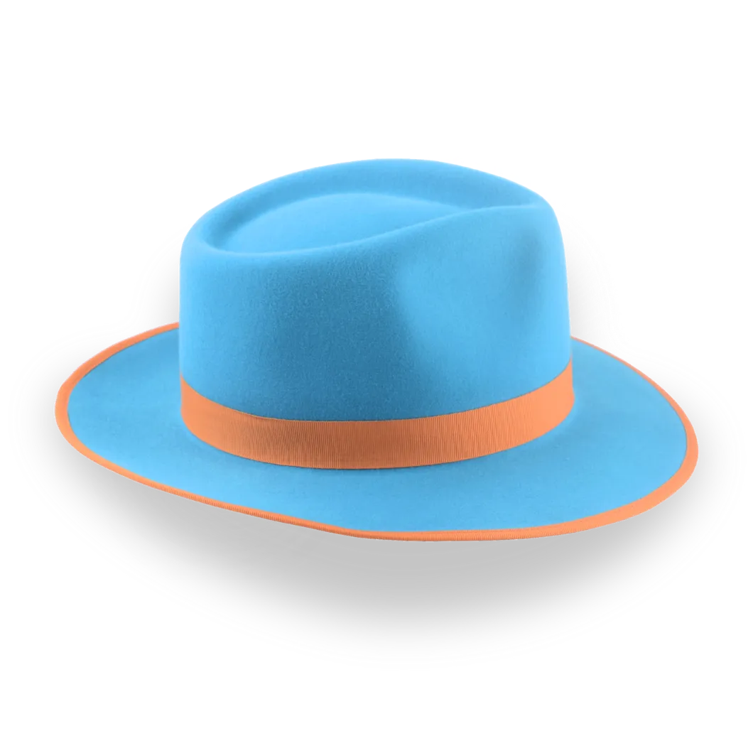 Customizable Sky Blue Fedora with Classic Design | The Equinox - Agnoulita Hats 4 