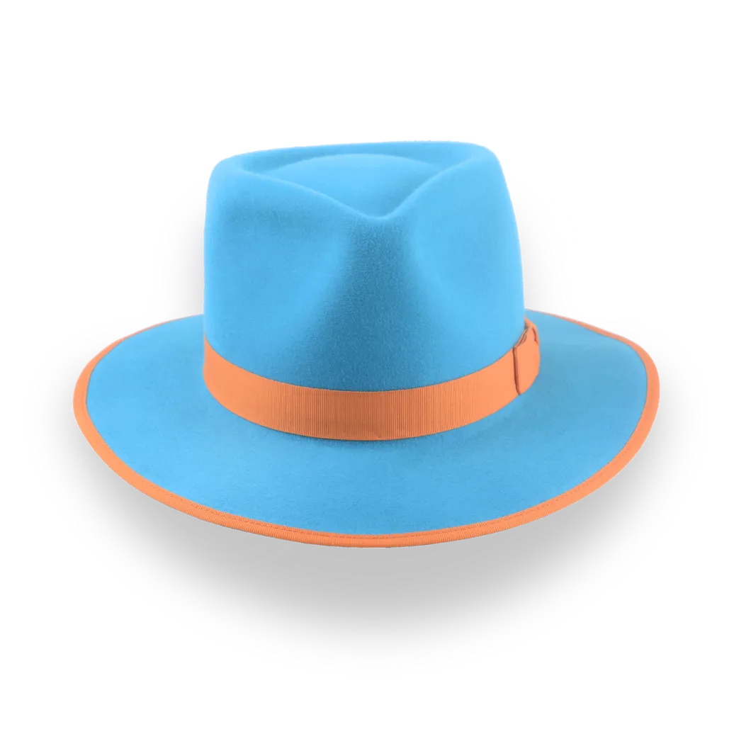 Customizable Sky Blue Fedora with Classic Design | The Equinox - Agnoulita Hats 6 
