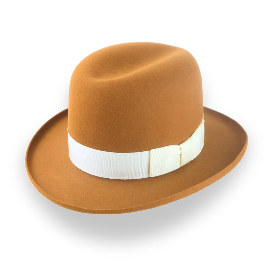 Customizable Western Homburg Hat in Burnt Orange | The Derringer - Agnoulita Hats 1 
