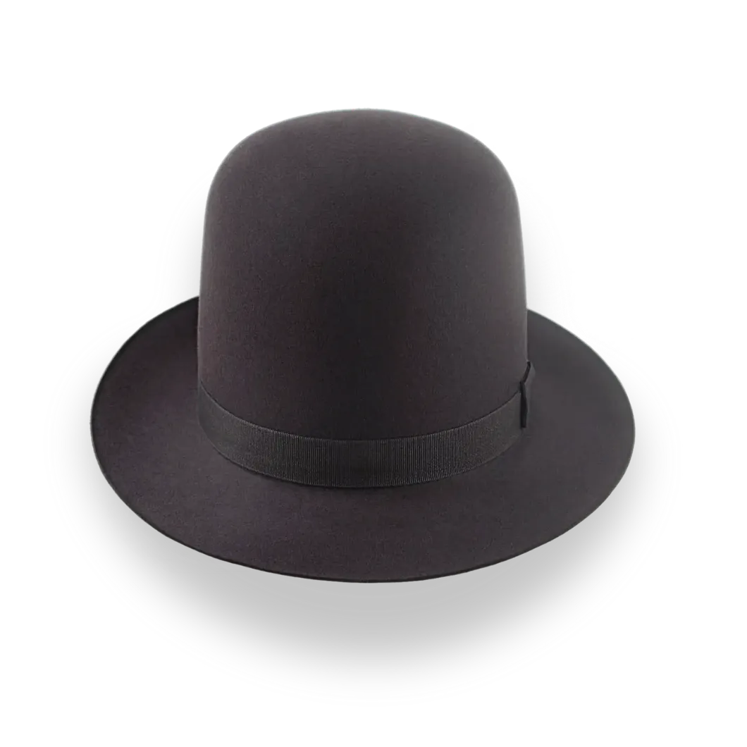Dark Brown Open Crown Fedora in Malleable Beaver Fur Felt | The Bobcat - Agnoulita Hats 6 