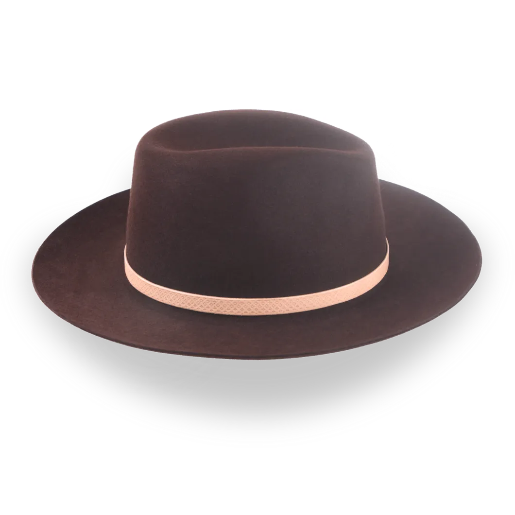 Dark Burgundy Outback Fur Felt Fedora with Leather Hat Belt | The Rebel - Agnoulita Hats 5 