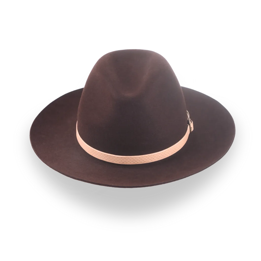 Dark Burgundy Outback Fur Felt Fedora with Leather Hat Belt | The Rebel - Agnoulita Hats 6 