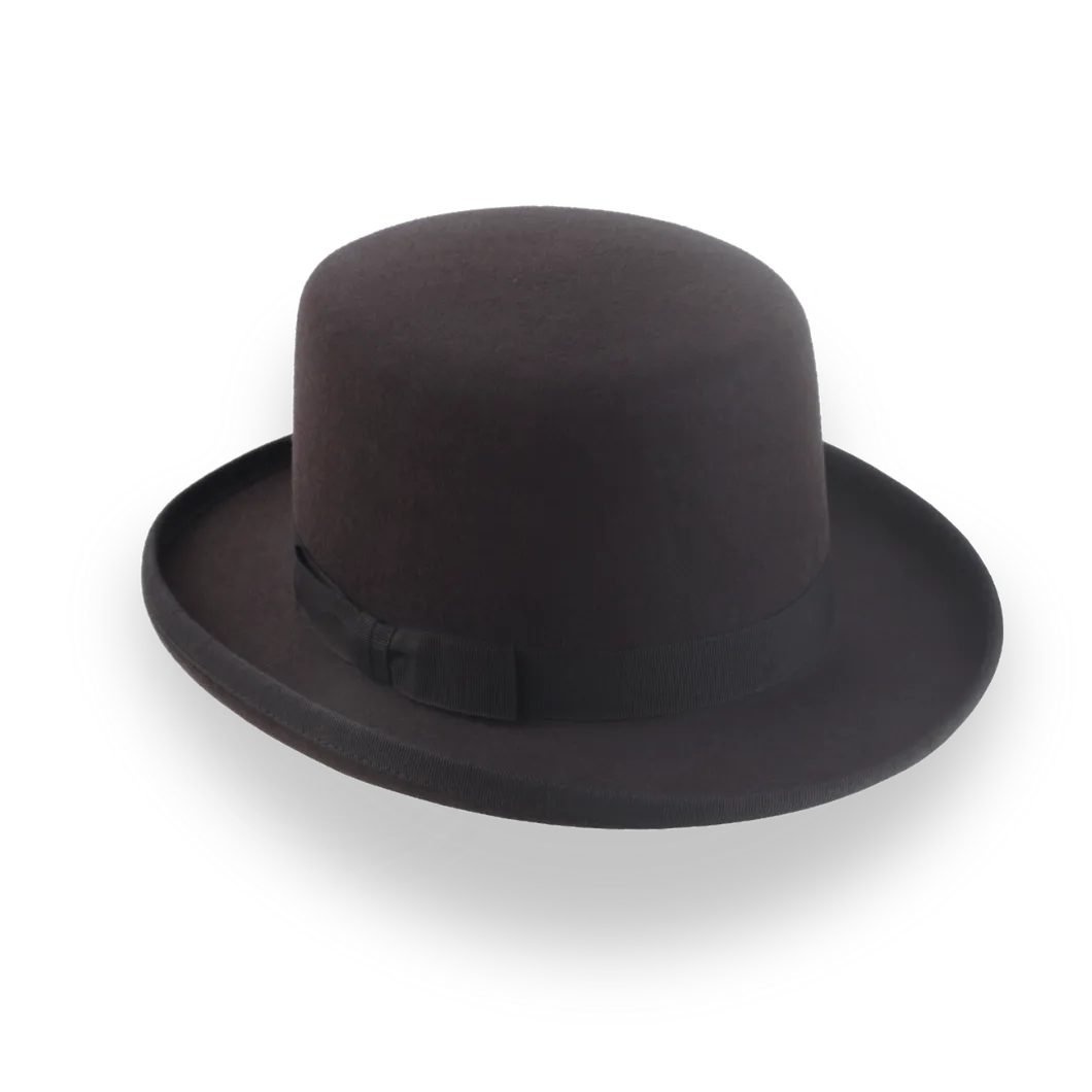 Dark Chocolate Brown Square Top Bowler Hat in Fur Felt | The Oddjob - Agnoulita Hats 3 