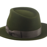 The Hunter fedora from a distance, displaying its elegant silhouette and classic style