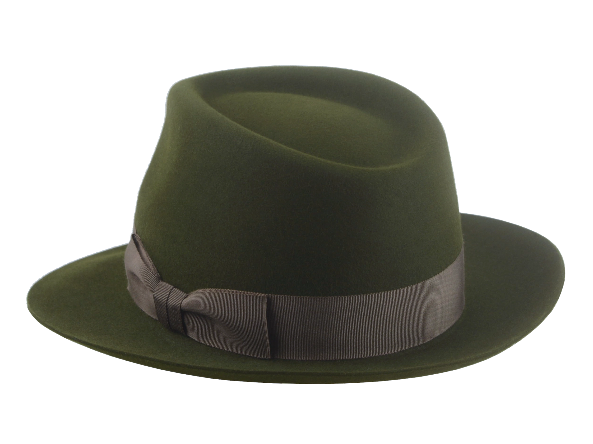 The Hunter fedora from a distance, displaying its elegant silhouette and classic style