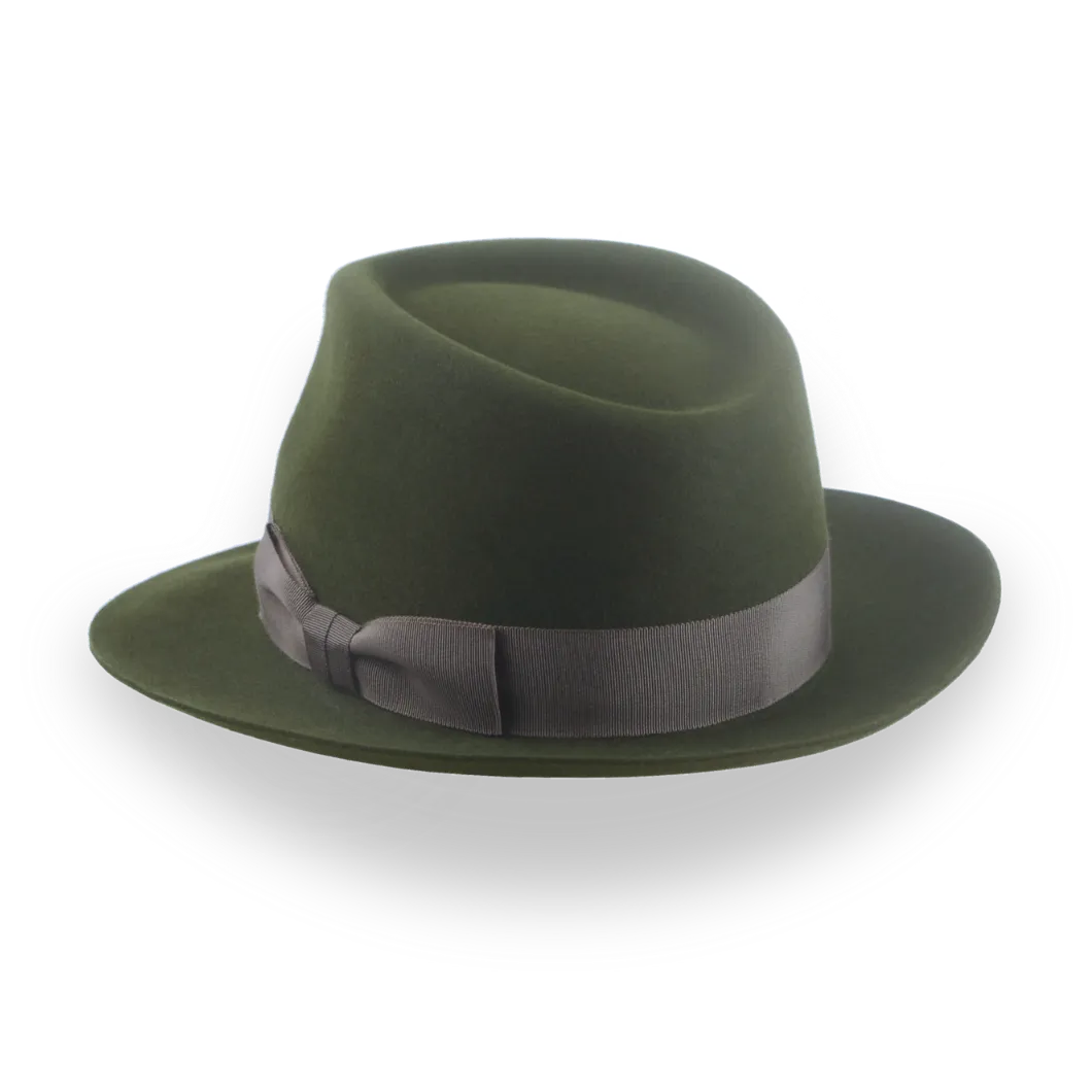 Dark Green Fedora Hat for Men in Premium Fur Felt | The Hunter - Agnoulita Hats 3 