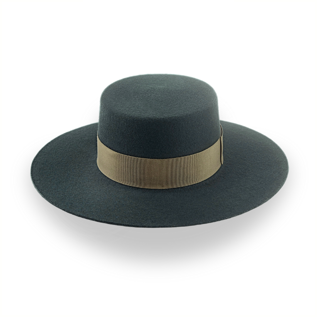 Black flat top cowboy hat sales