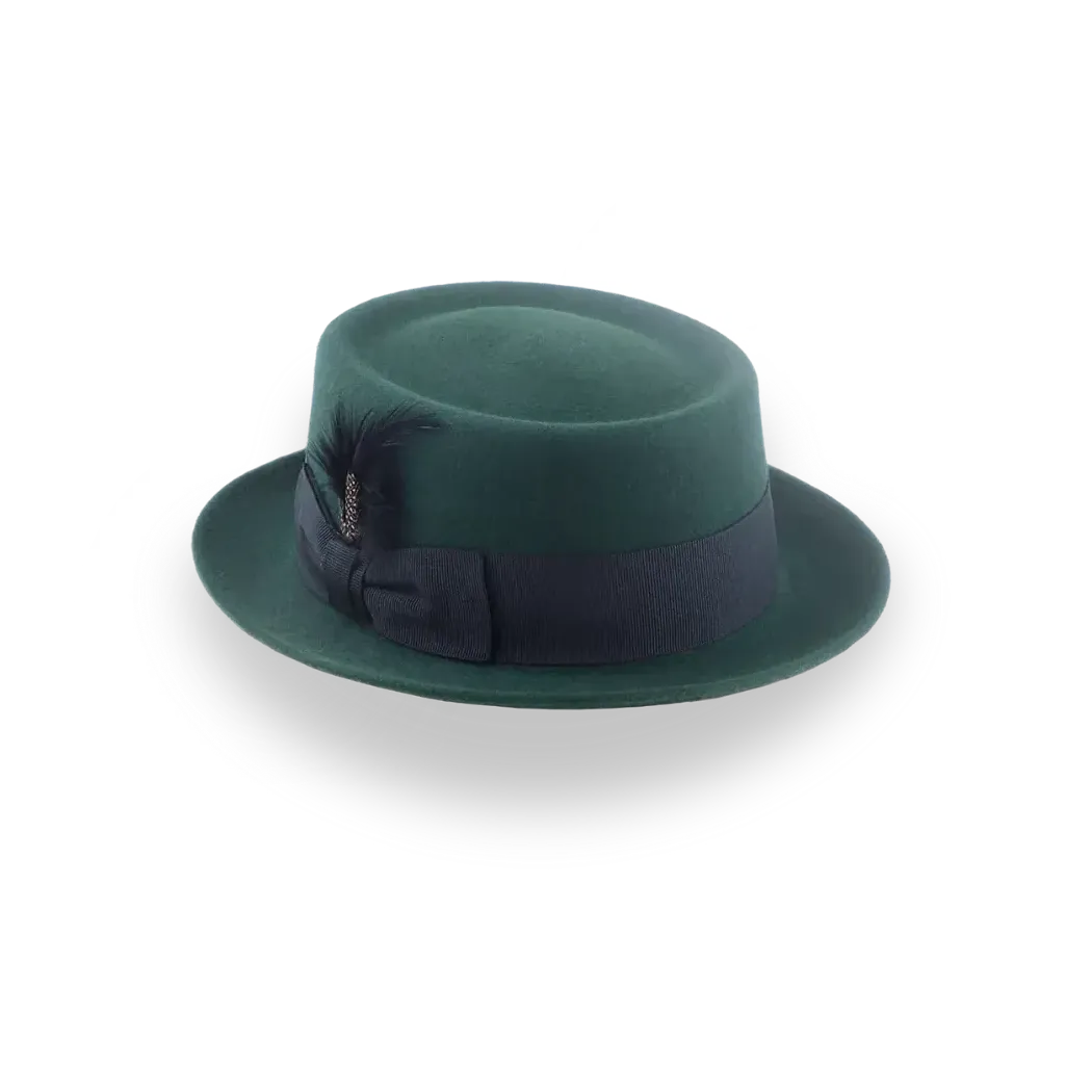 Dark Green Porkpie Hat in Smooth Fur Felt The Soloist