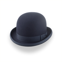 Cappello a bombetta classico grigio scuro in feltro di pelliccia premium | The Coke