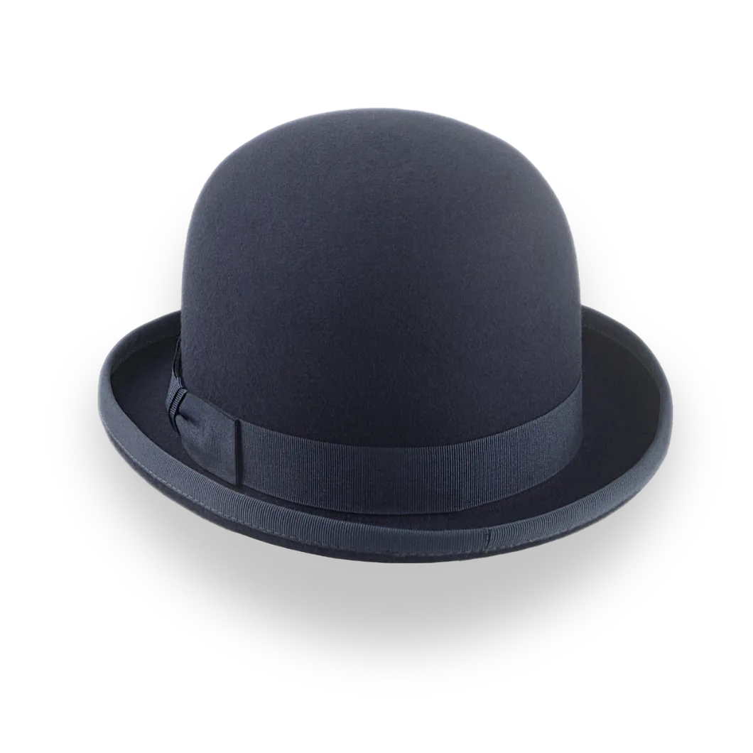 Dark Grey Classic Bowler Hat in Premium Fur Felt | The Coke - Agnoulita Hats 3 