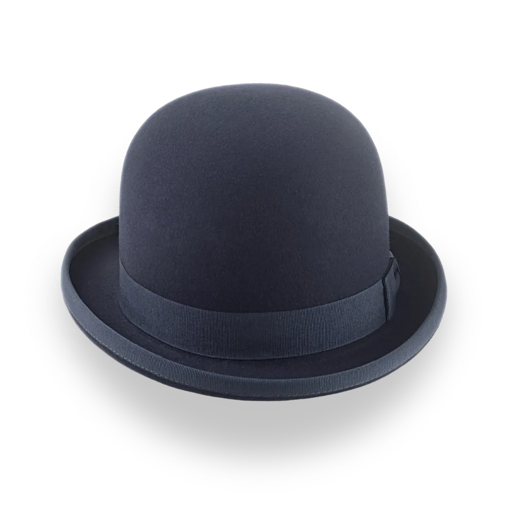 Dark Grey Classic Bowler Hat in Premium Fur Felt | The Coke - Agnoulita Hats 6 