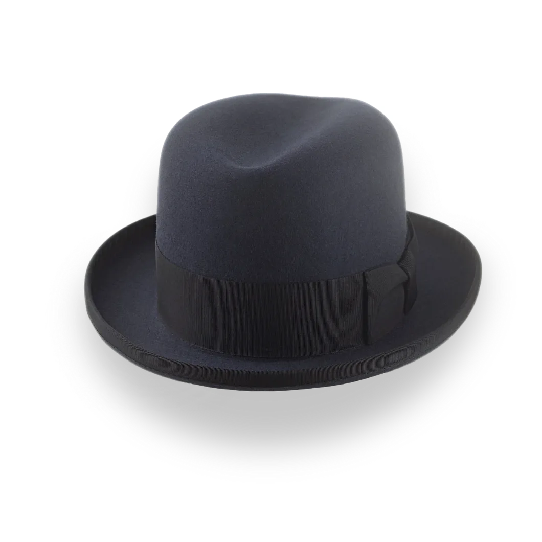 Dark Grey Homburg Hat for Men | The Moses - Agnoulita Hats 1 