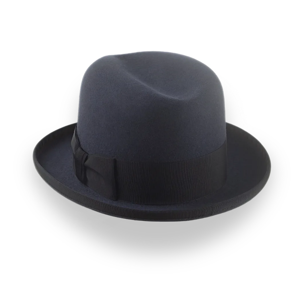Dark Grey Homburg Hat for Men | The Moses - Agnoulita Hats 3 