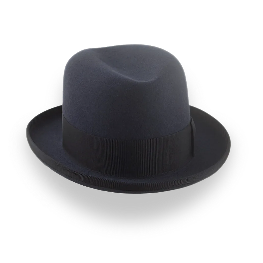 Dark Grey Homburg Hat for Men | The Moses - Agnoulita Hats 6 