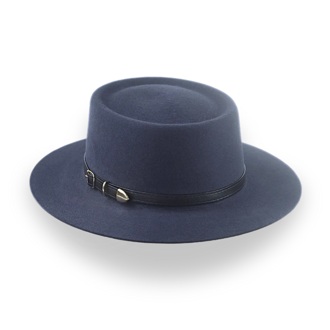 Dark Grey Telescope Crown Country Style Fur Felt Hat | The Voodoo - Agnoulita Hats 3 