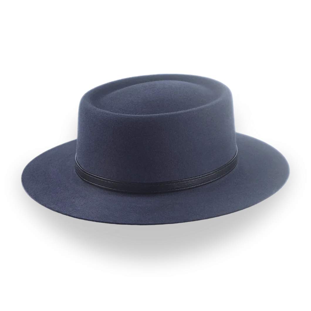 Dark Grey Telescope Crown Country Style Fur Felt Hat | The Voodoo - Agnoulita Hats 4 