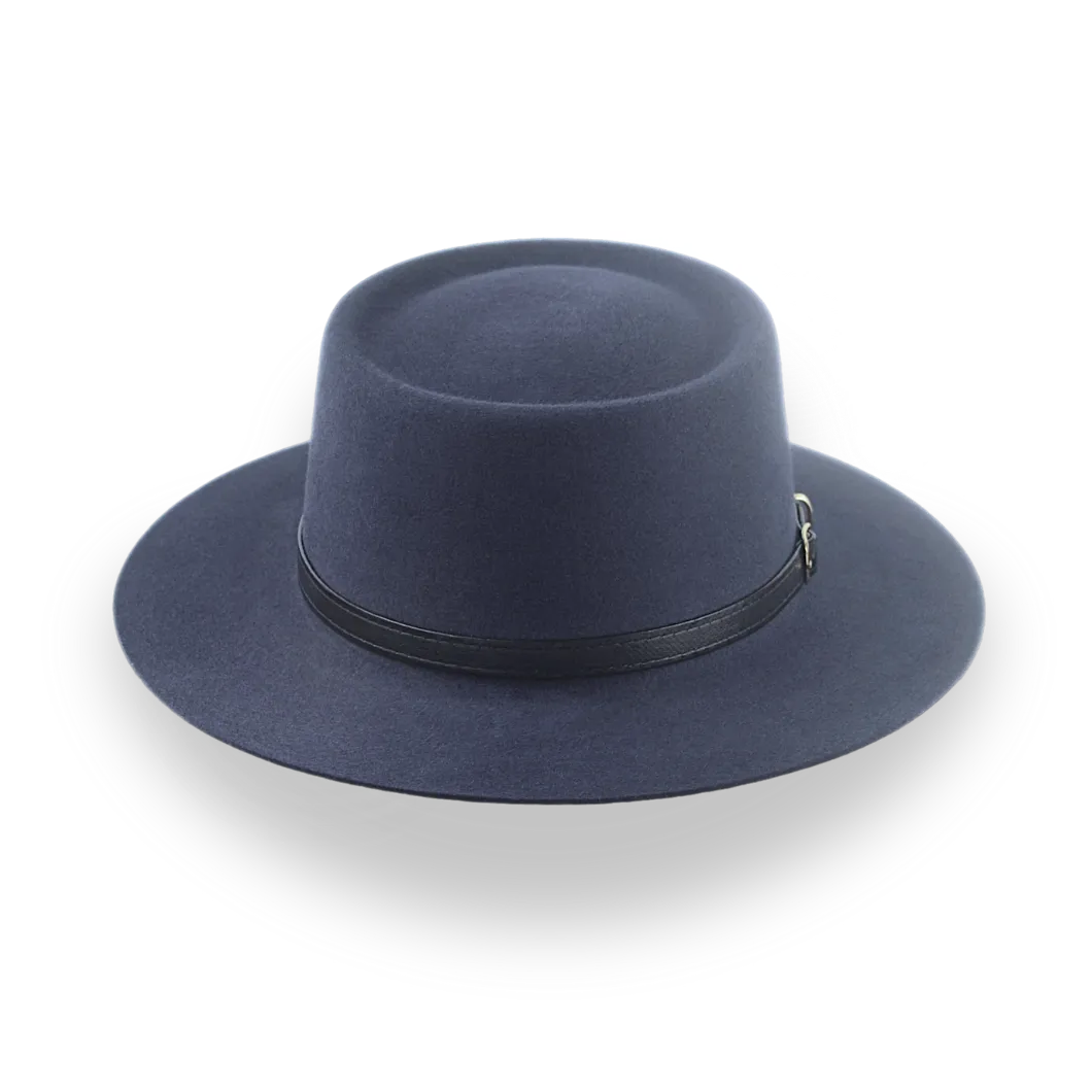 Dark Grey Telescope Crown Country Style Fur Felt Hat | The Voodoo - Agnoulita Hats 6 