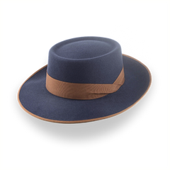 Chapéu Fedora cinzento escuro de aba larga Telescope para homem | O Zodiac