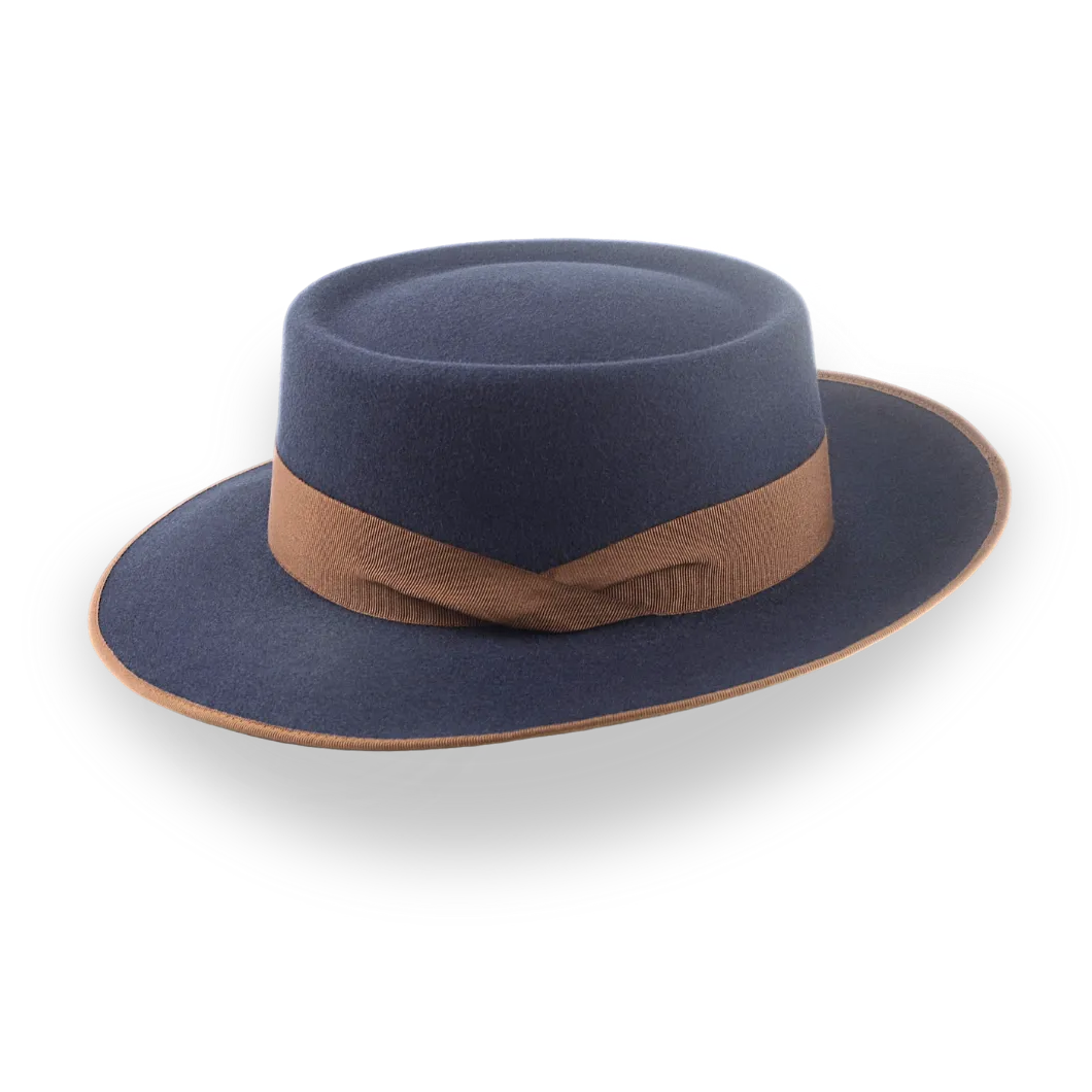 Dark Grey Telescope Wide Brim Fedora Hat For Men | The Zodiac - Agnoulita Hats 2 
