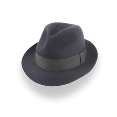Dunkelgrauer Trilby-Hut für Männer aus hochwertigem Pelz-Filz | The Last Looks