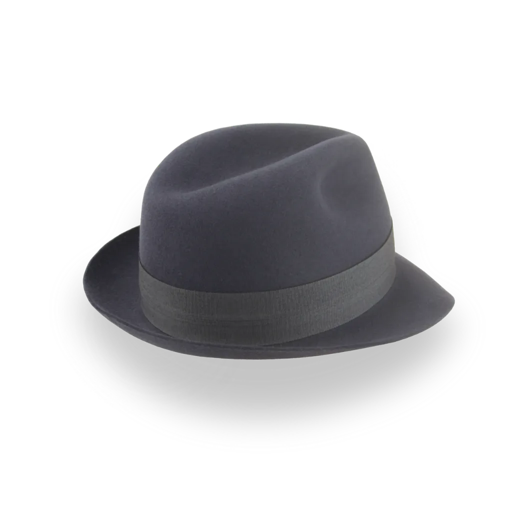 Dark Grey Trilby Hat For Men in Quality Fur Felt | The Last Looks - Agnoulita Hats 4 