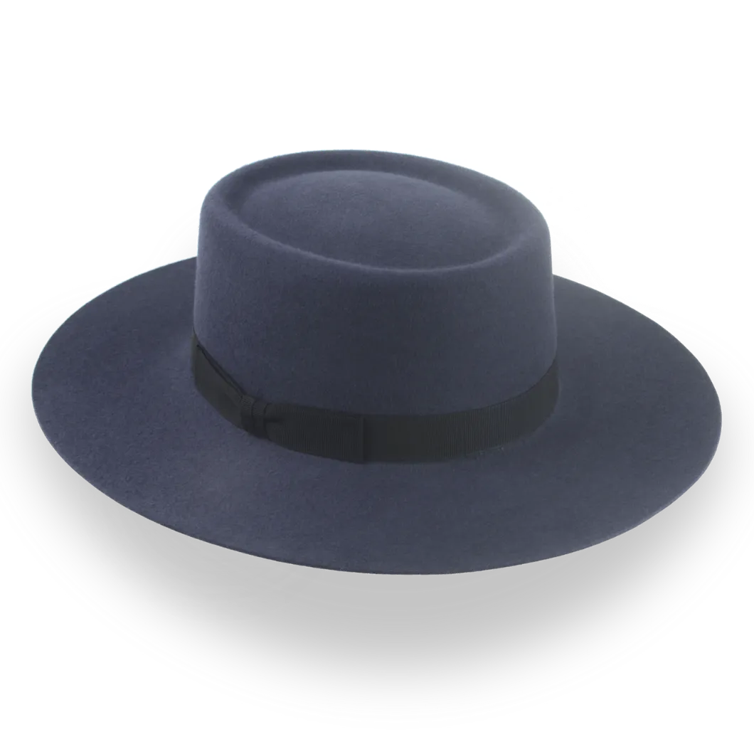 Dark Grey Luxury Western Flat Bill Hat in Vaquero Style | The Mesa - Agnoulita Hats 3 