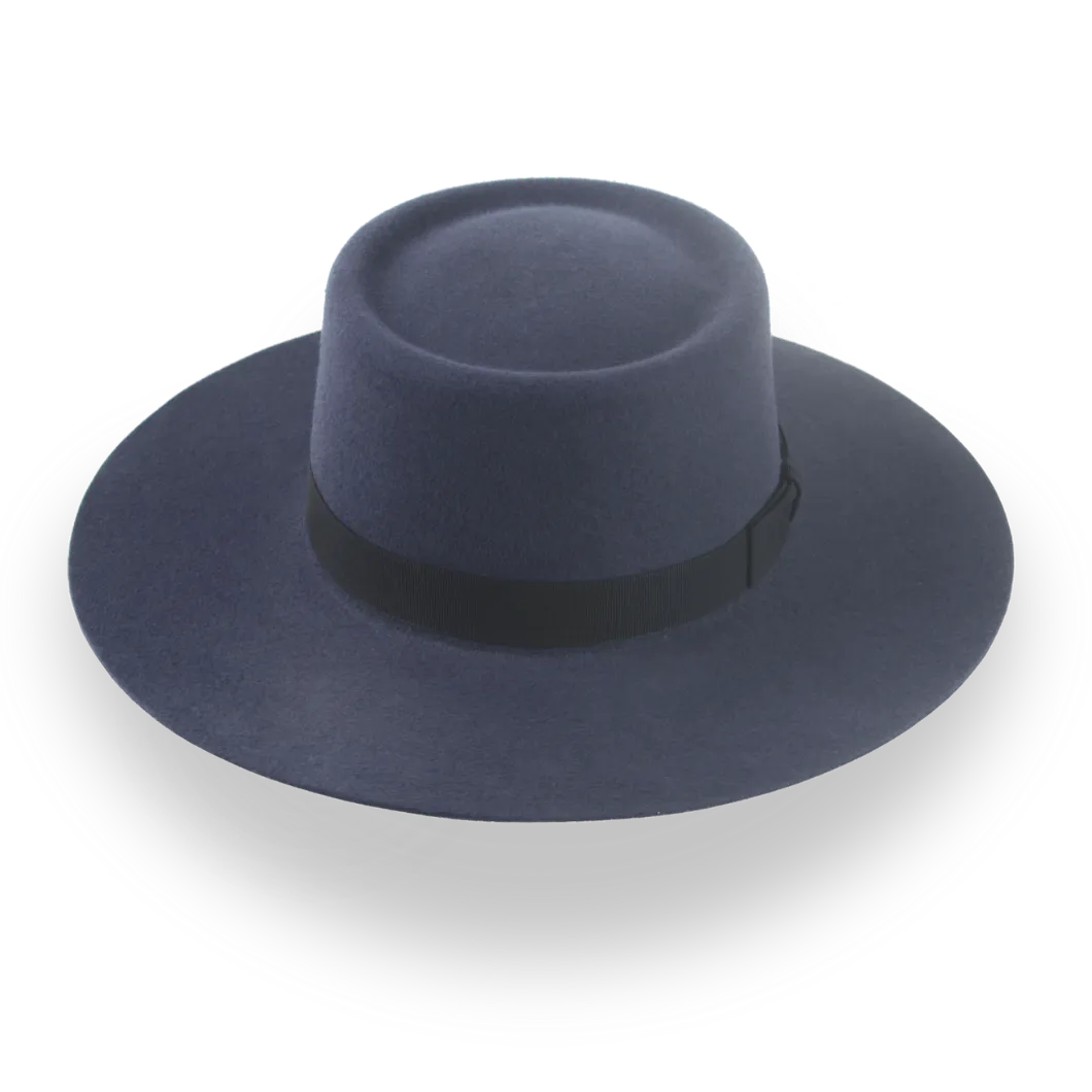 Dark Grey Luxury Western Flat Bill Hat in Vaquero Style | The Mesa - Agnoulita Hats 6 