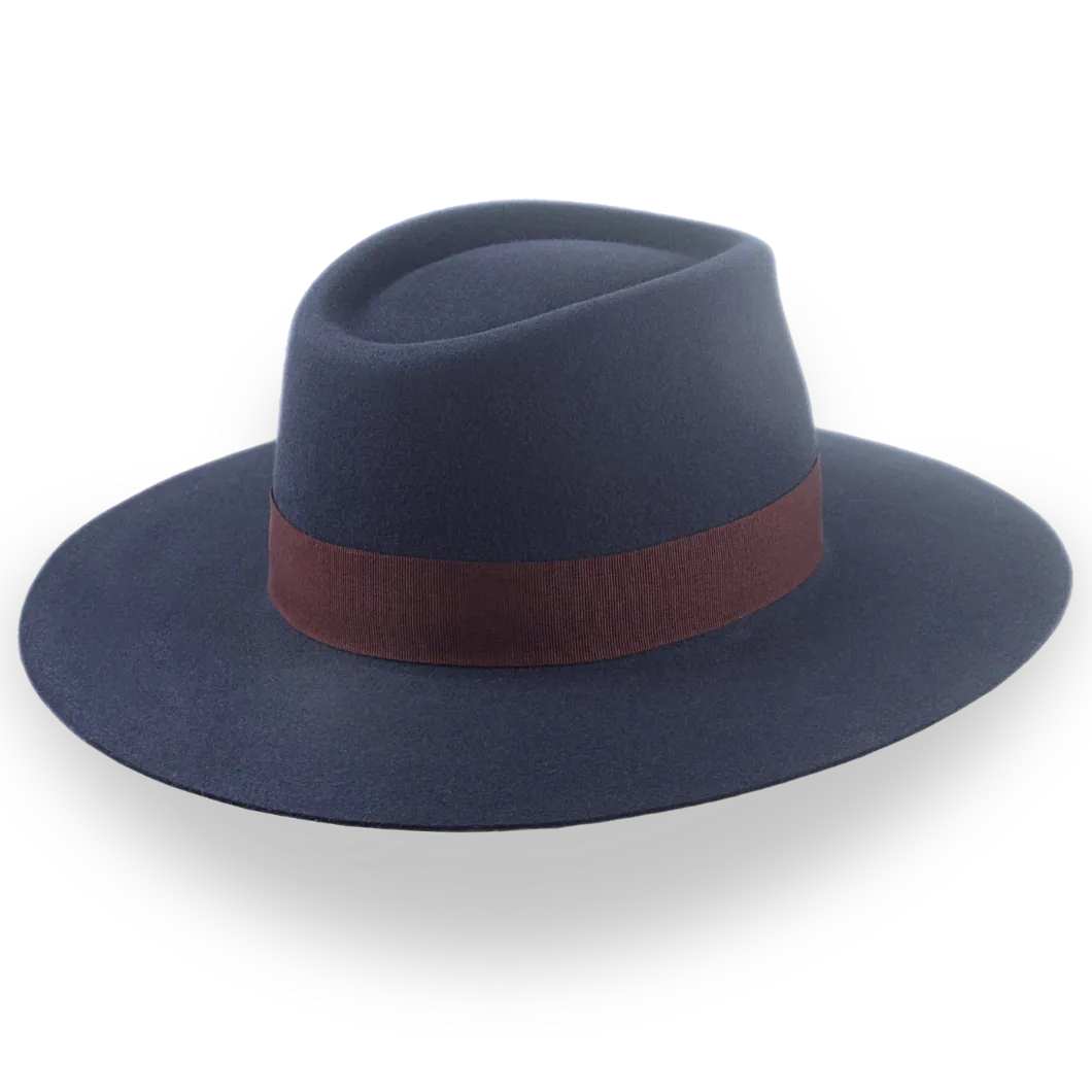 Dark Grey Wide Brim Fedora Hat | The Atlantis - Agnoulita Hats 4 