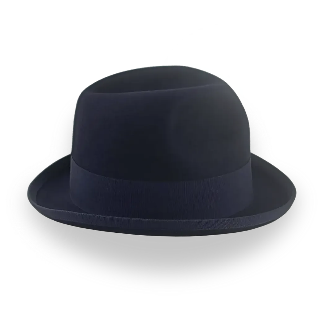 Dark Navy Blue 1920's Mens Retro Homburg Hat | The Phaeton - Agnoulita Hats 5 