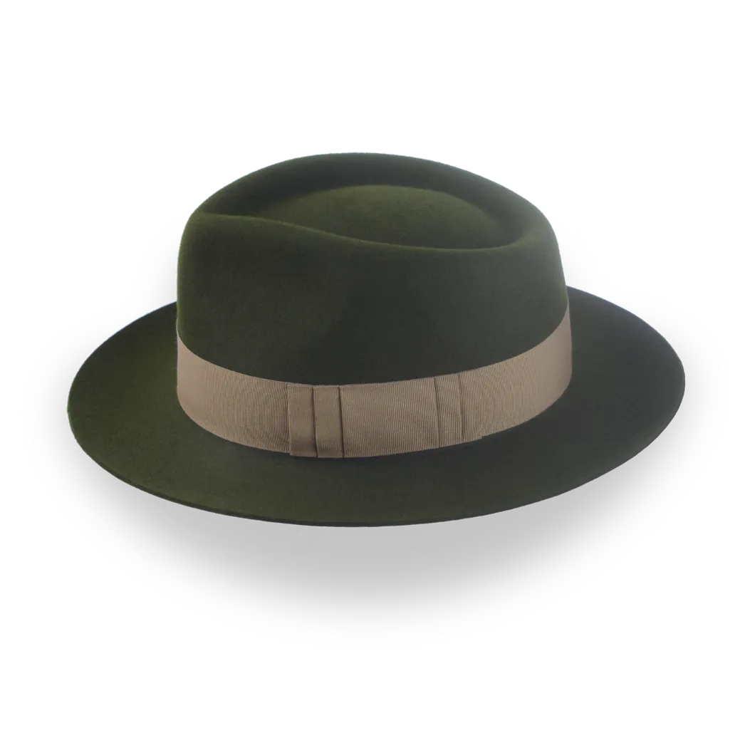 Dark Olive Green Jazz Fedora Hat for Men | The Axel - Agnoulita Hats 2 