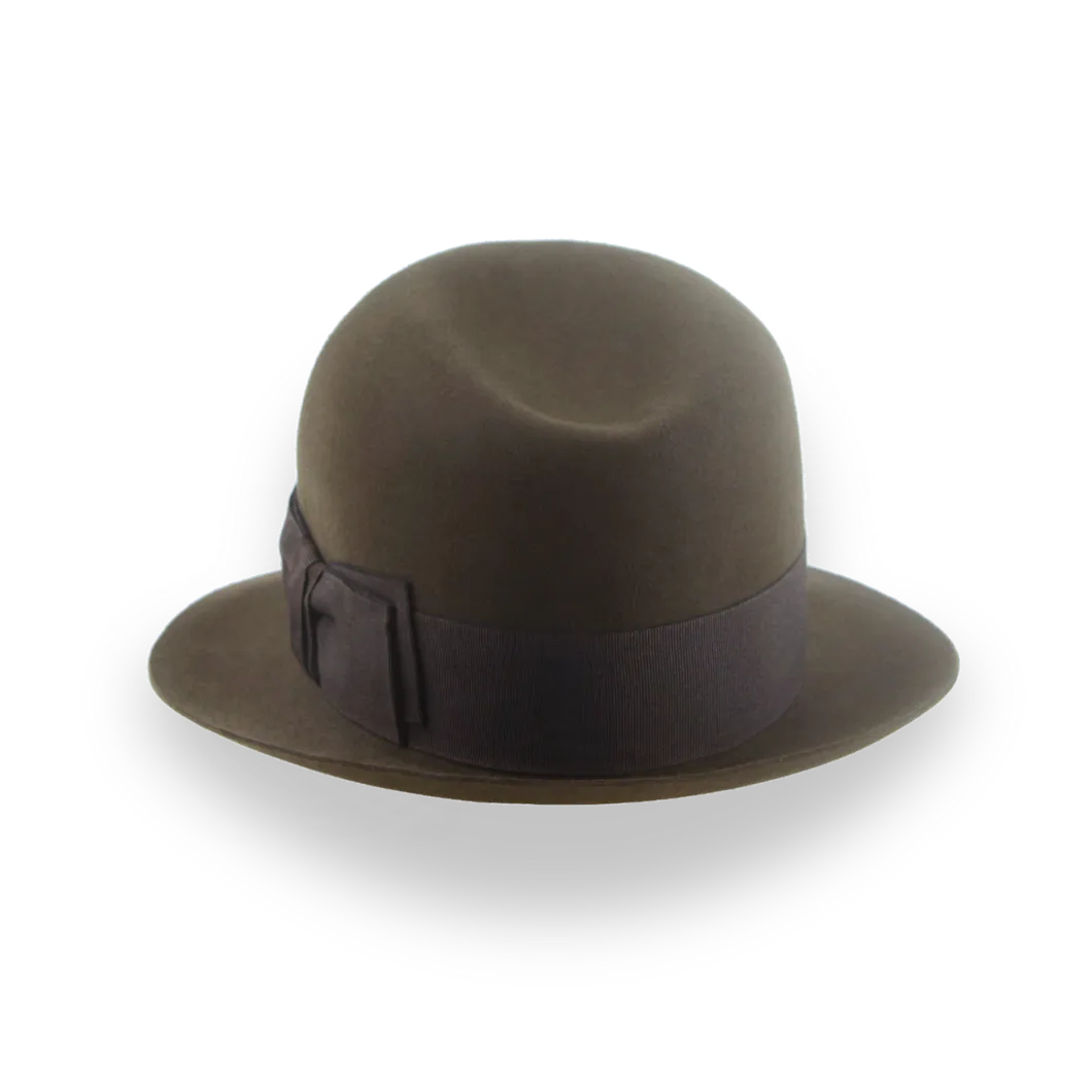 Dark Olive Mens Trilby Hat in Premium Beaver Felt | The Odyssey - Agnoulita Hats 3 