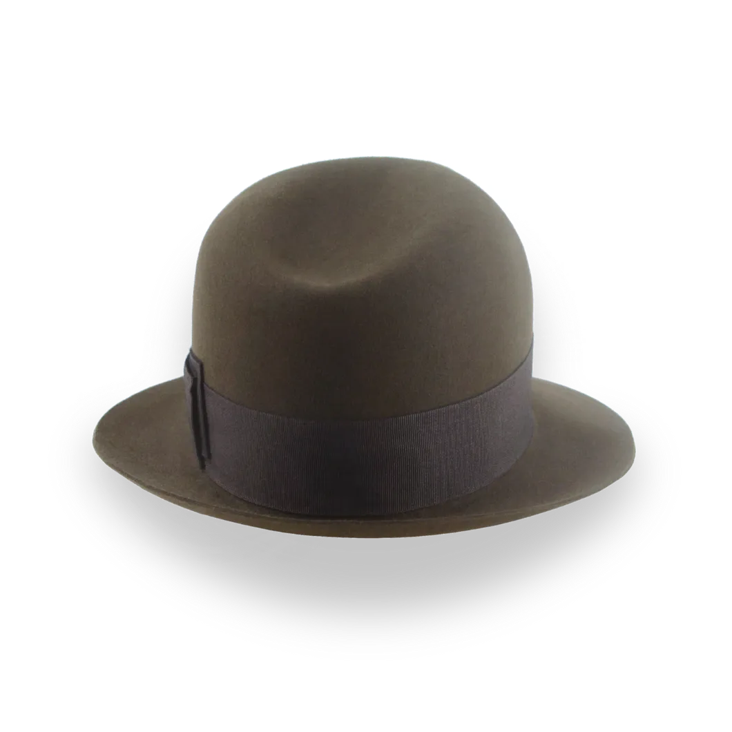 Dark Olive Mens Trilby Hat in Premium Beaver Felt | The Odyssey - Agnoulita Hats 4 