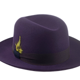 The TOBIN | Agnoulita Custom Handmade Hats Agnoulita Hats 3 | Men's Fedora, Plum, Rabbit fur felt, Single-crease