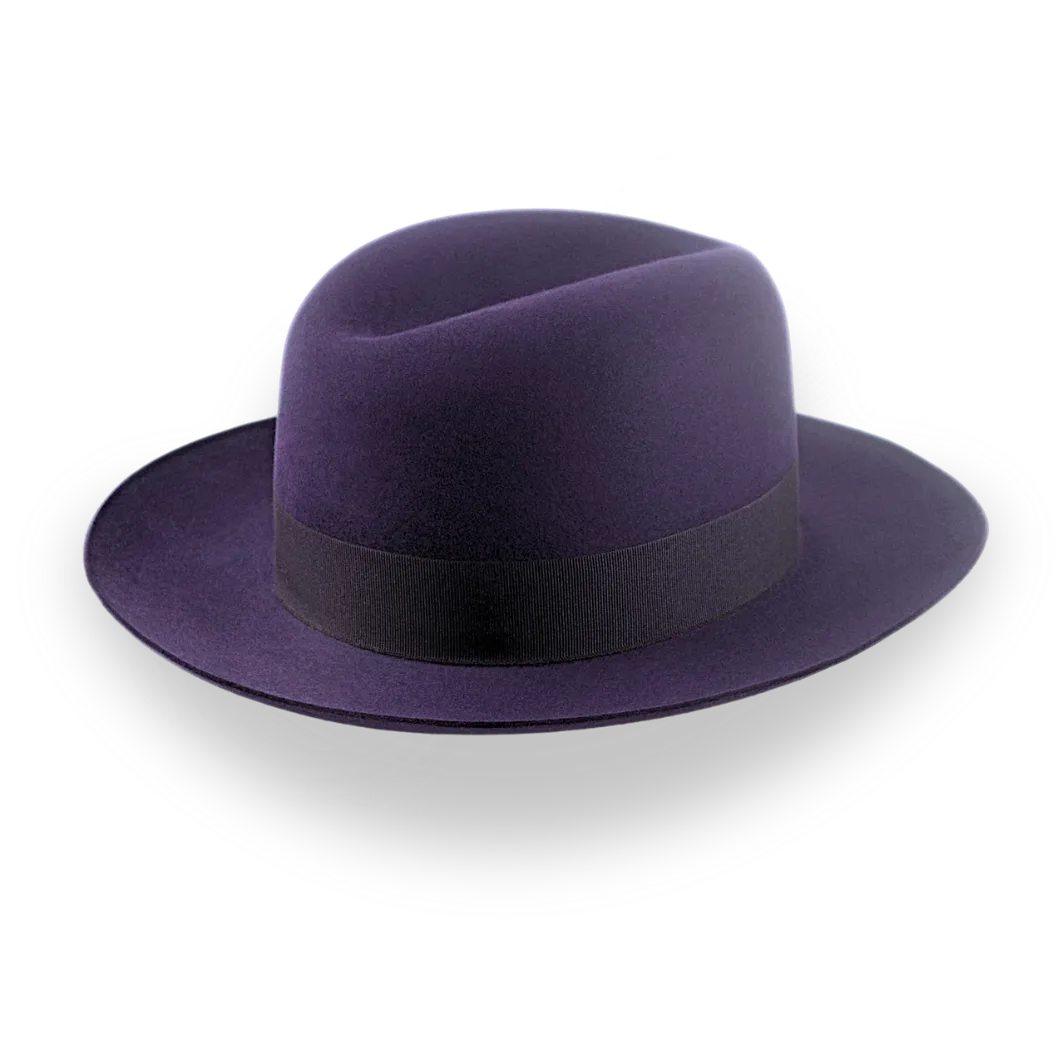 Dark Purple Fur Felt Fedora For Men | The Tobin - Agnoulita Hats 4 