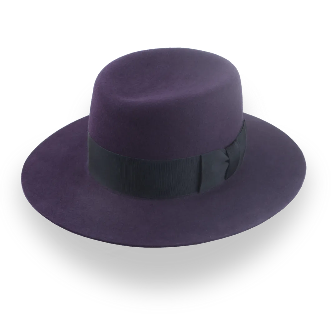 Dark Purple Wide Brim Telescopic Fedora with Custom Options | The Joker - Agnoulita Hats 1 