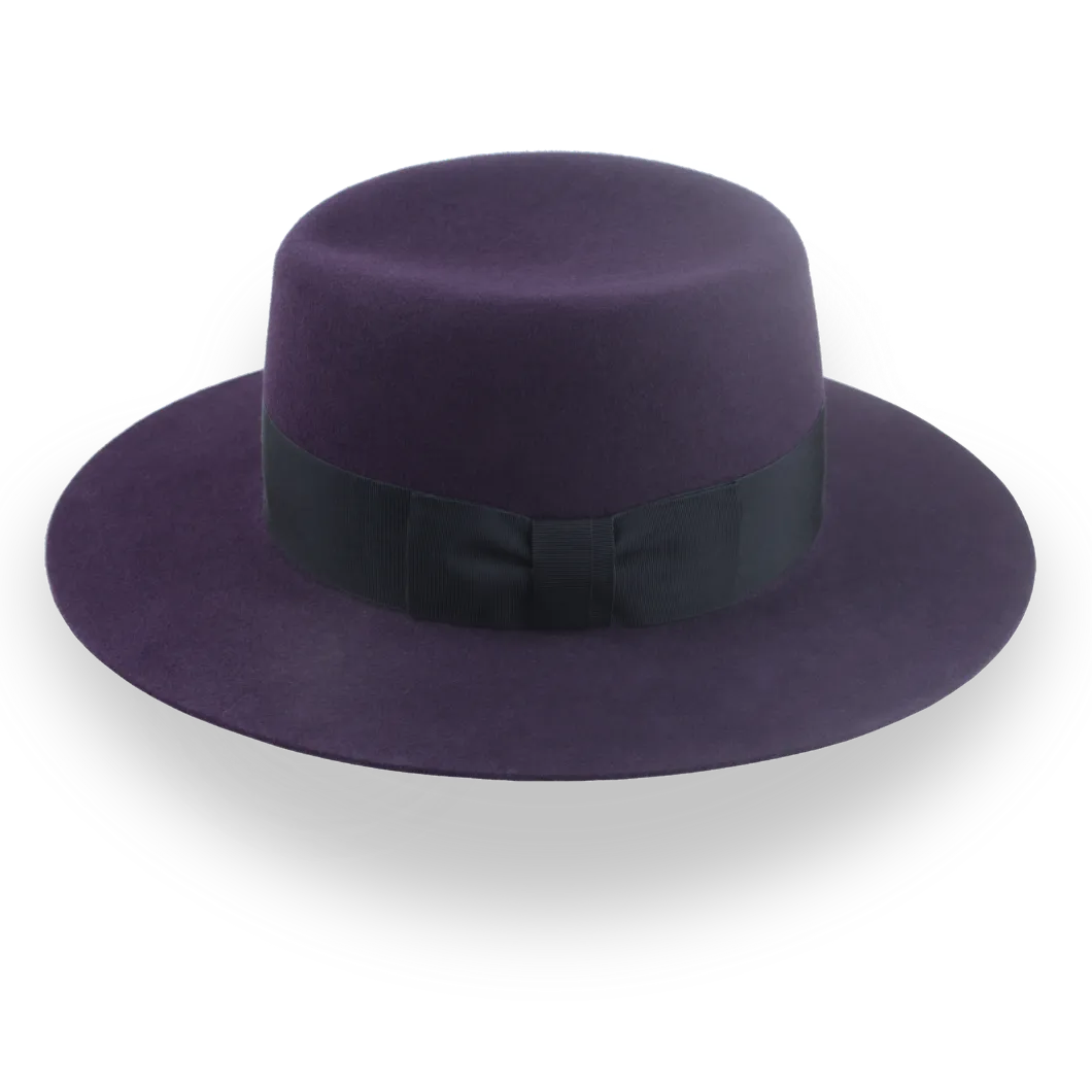 Dark Purple Wide Brim Telescopic Fedora with Custom Options | The Joker - Agnoulita Hats 2 