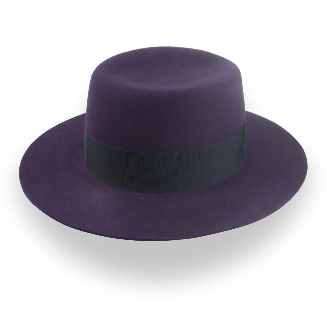 Dark Purple Wide Brim Telescopic Fedora with Custom Options | The Joker - Agnoulita Hats 4 